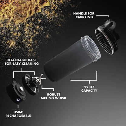 Mixmate Rechargeable Electric Shaker Bottle for Protein Powder, BPA-Free, Ideal for Fitness Enthusiasts